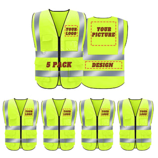 BeautyWill Custom Safety Vest Logo Class 2 High Visibility Reflevtive Vest Outdoor Protective Workwear