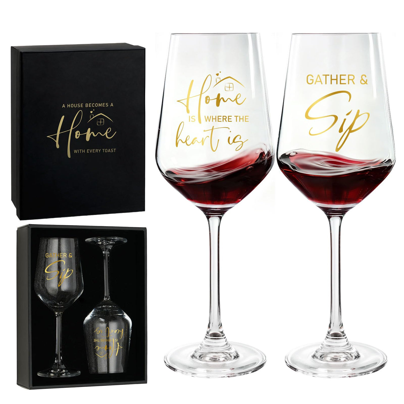 Wine Lovers Gifts for Women, Birthday Gifts for Mom Sister Friend Coworker Girlfriend Inspirational Gift Set, Wine Gift Box Set with Tumblers, Ice Cubes