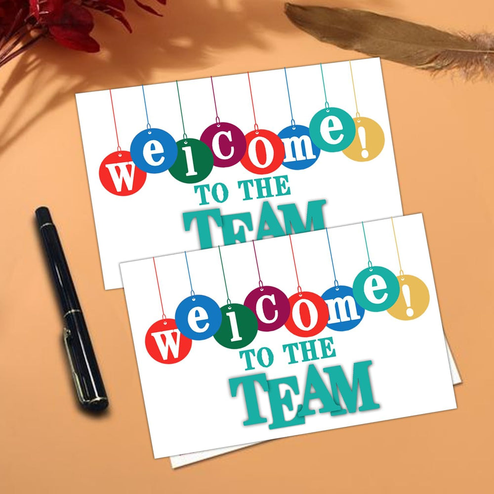 50 Pcs Welcome to the Team Cards 4x6 Inches New Hire Welcome Card for for New Employees Work New Colleague Office Supplies(No envelope)