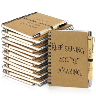 Dynta 16 Sets Employee Appreciation Gifts Bulk (20 Goodie Bags), Inspirational Notebooks, 4x5.5 Journals Bulk with Motivational Pens, Thank You Gifts for Coworkers Teachers Nurses Volunteers