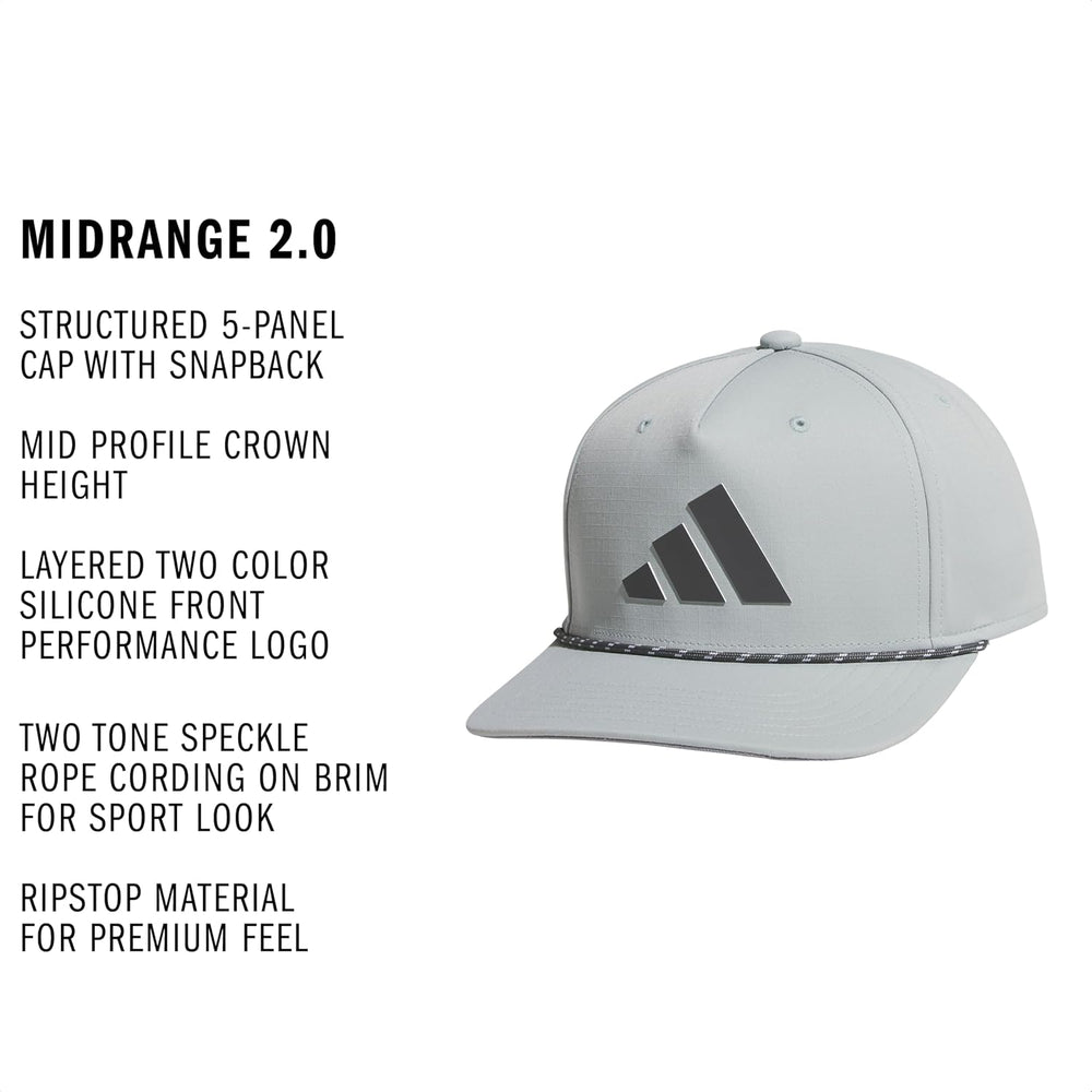 adidas Men's Midrange Hat – Athletic Structured Snapback Cap