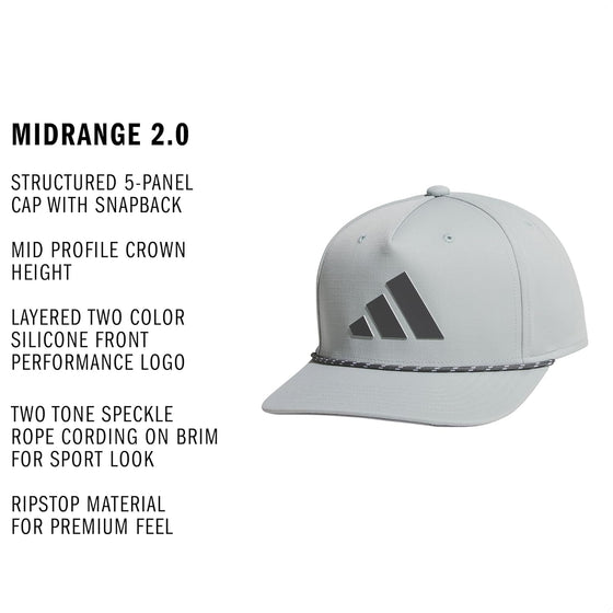 adidas Men's Midrange Hat – Athletic Structured Snapback Cap - hover image