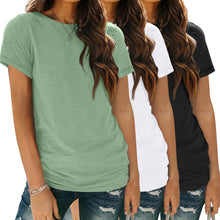SUNBS Womens 3 Pack T-Shirts Short Sleeve Summer Tops Fashion Basic Tees Comfy Casual Vacation Outfits Workout Clothes 2026