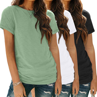 SUNBS Womens 3 Pack T-Shirts Short Sleeve Summer Tops Fashion Basic Tees Comfy Casual Vacation Outfits Workout Clothes 2026