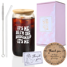 Mr. & Mrs. Glass Tumbler Set, 16oz Glass Cups with Bamboo Lids, Straws & Coasters, Bridal Shower & Wedding Thank You Gift for Couples