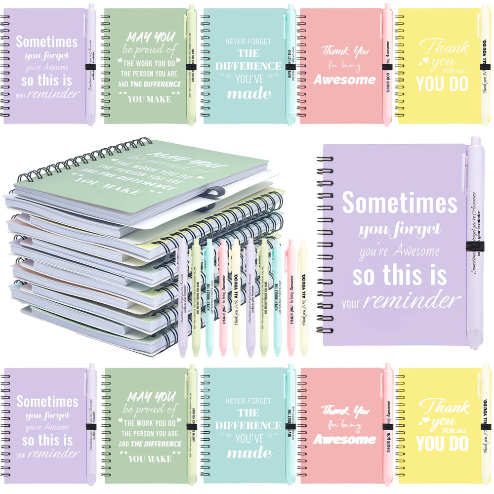 10 Sets/20 Pcs Employee Appreciation Gifts Bulk – Inspirational Notebooks with Motivational Pens, Small Notepads for Coworkers, Office Staff, Team, Volunteer, Nurse, Teachers, Housekeeping (Blue)
