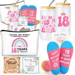 Frerdui 10 Year Old Girl Gifts, 10th Birthday Gifts for Girls, Double Digits Birthday Gift Set for Girls Age 10, Best Gift Ideas for 10 Year Old w/ 16oz Glass Cup, 6 Pcs