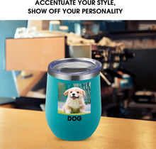 Personalized Wine Tumbler Glasses Print in USA Stainless Steel Travel Customized Coffee Cup with Lid & Straw Double Wall Insulated Mug with Colorful Text Logo Photo