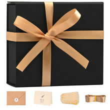 LIFELUM Gift Box 13.5''x10''x4'' Large Gifts Box with Magnetic Lids Black Gift Boxes for Father's Day graduation gifts Contains Card, Ribbon, Filler