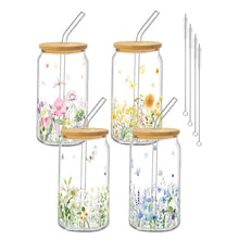 6Pcs Thank You Gifts Glass Cups with Lids and Straws 16oz Employee Appreciation Drinking Glasses Cups Thank You Iced Coffee Cup Tumbler Gifts for Employee Staff Coworkers Teachers Nurse