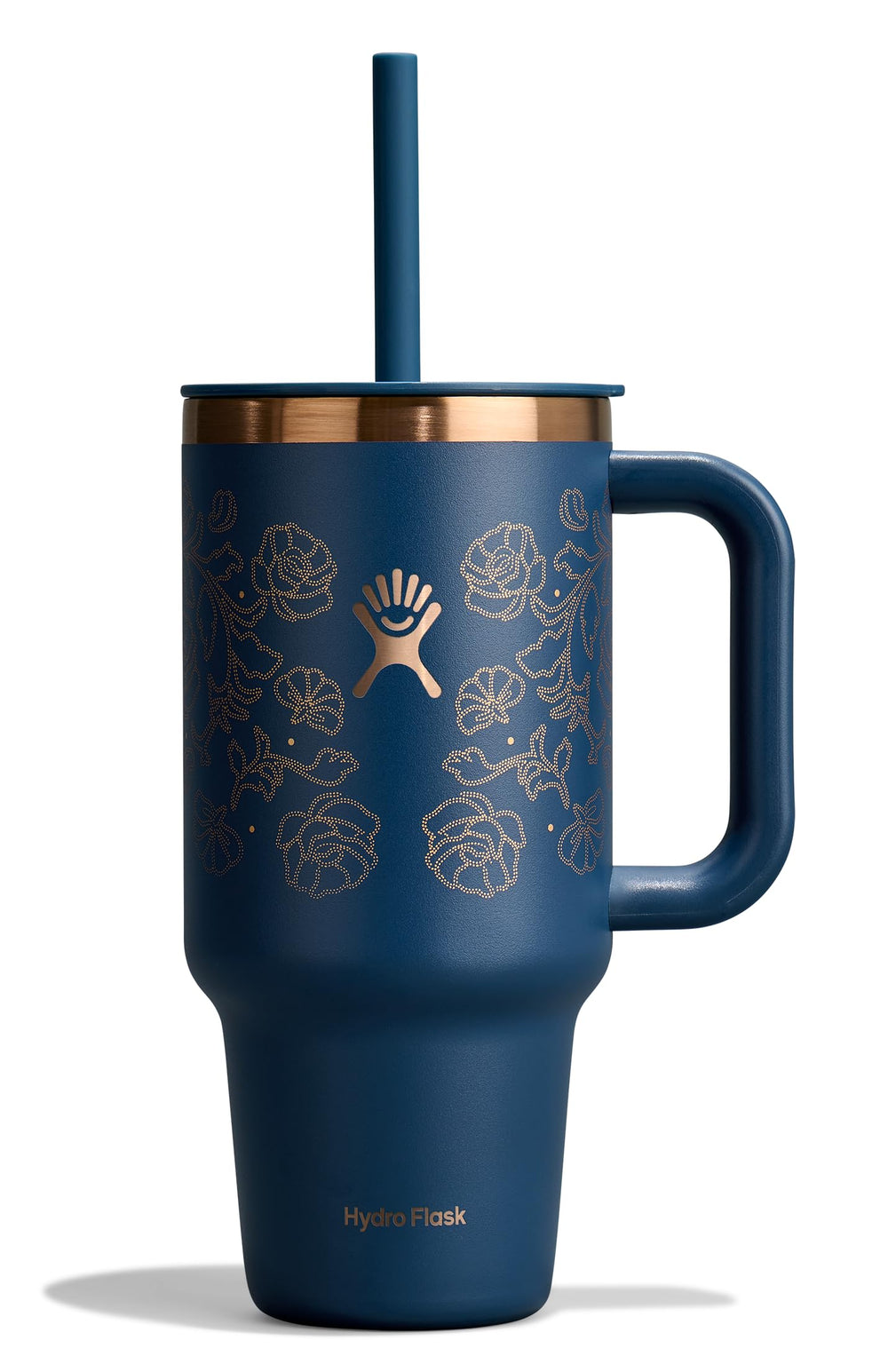 Hydro Flask Travel Tumbler with Handle, Lid and Straw - Insulated Stainless Steel in 32 Oz Trillium