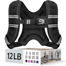 Zeerun Weighted Vest, 6lb/8lb/10lb/12lb/15lb/18lb/20lb/24lb/30lb for Men Women, Reflective Stripe Adjustable Buckle, Comfortable Durable Rucking Vest for Walking Running Strength Training