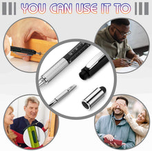 Zonon 36 Pcs 6 in 1 Multi Tool Pen with Ruler Level Gauge Screwdriver Multifunction Touch Screen Multitool Tech Ballpoint Pens and Black Ink Refills for Father's Day Birthday Party Gift