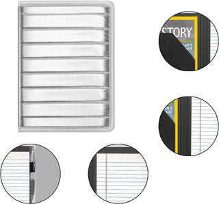 Padfolio/Portfolio Binder, Mini Padfolio Portfolio Binder 5 x 8 Legal Writing Pad, A5 Document Organizer Folder for Men Women,Silver