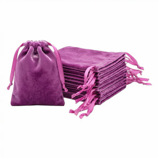 QIANF 12pcs Light Champagne Velvet Drawstring Bags 4x6 inches Glossy Small Velvet Cloth Gift Bags Jewelry Pouches for Storage Wedding Party Favor Christmas
