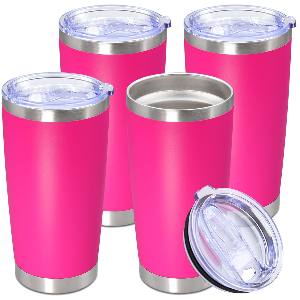 20oz Tumbler Stainless Steel Tumbler Cup with Lid Vacuum Insulated Double Wall Travel Mug, Durable Powder Coated Travel Coffee Tumbler Mug for Hot & Cold Drinks, Purple,1 Pack
