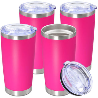20oz Tumbler Stainless Steel Tumbler Cup with Lid Vacuum Insulated Double Wall Travel Mug, Durable Powder Coated Travel Coffee Tumbler Mug for Hot & Cold Drinks, Purple,1 Pack
