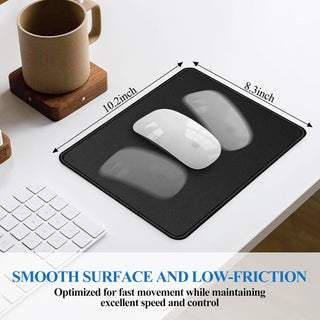 Mouse Pads, 3 PCS, Black Standard Mouse Pads, Office and Gaming,Stitched Edges, Rubber Anti Slip Base Mouse pad, Dirt Resistant, Durable, Square, 10.2 inches x 8.3 inches x 0.12 inches
