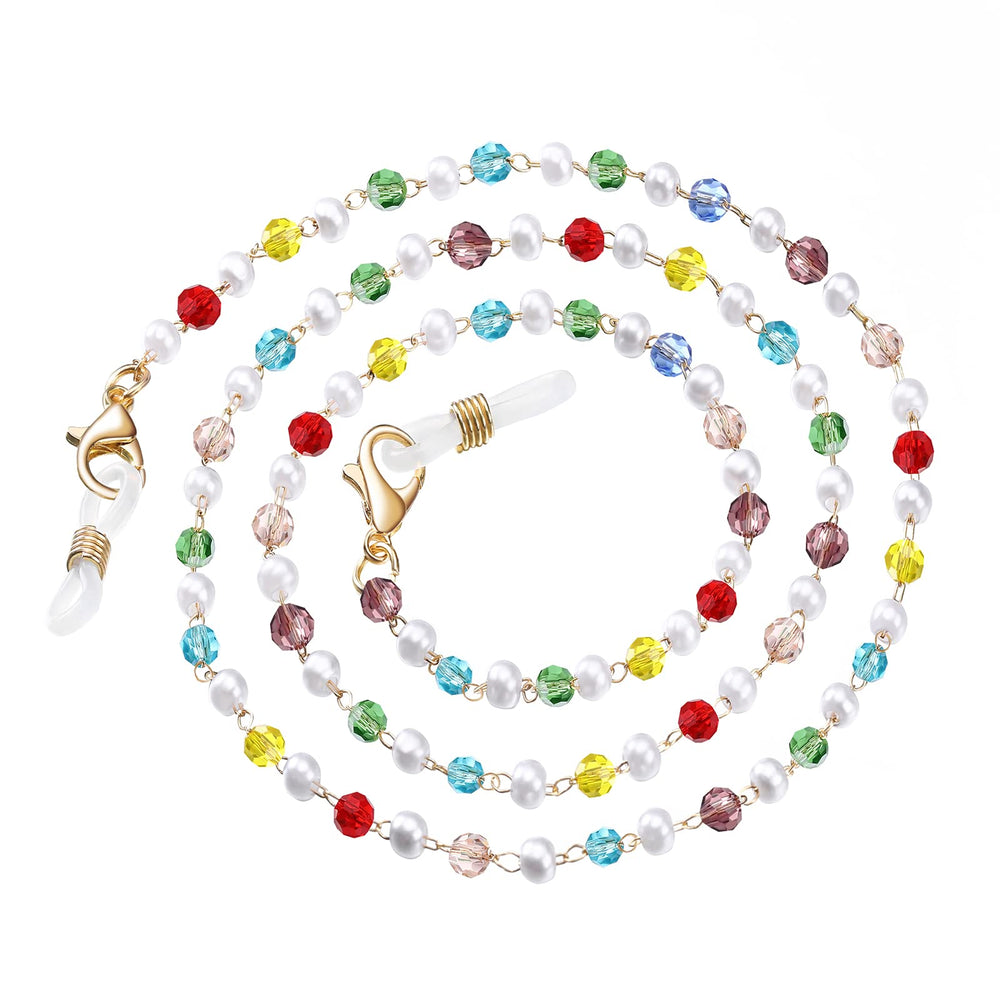 humlbird Mask Lanyard Eyeglasses Chain Healing Crystal Beaded Sunglasses Chains with Pearl for Women