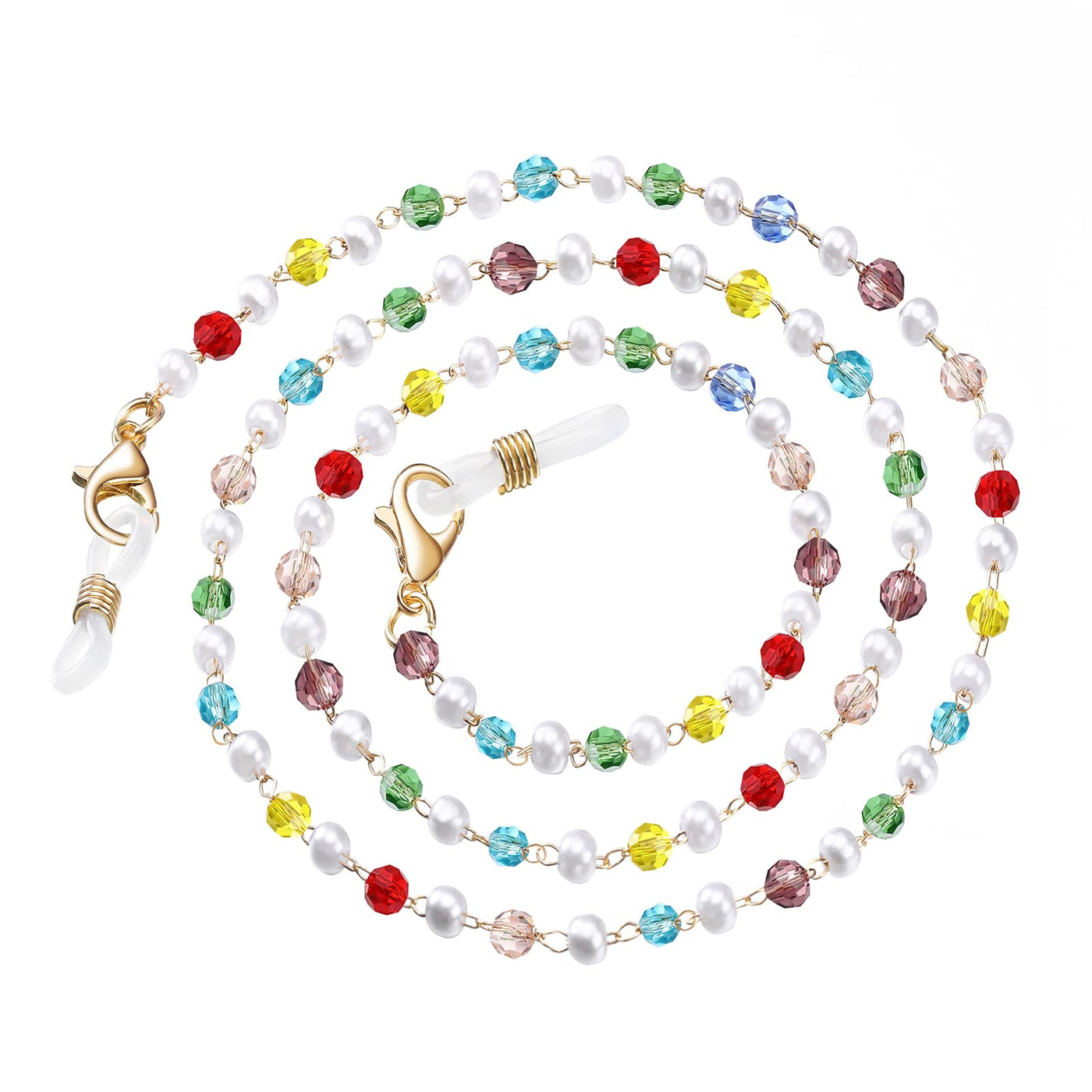 humlbird Mask Lanyard Eyeglasses Chain Healing Crystal Beaded Sunglasses Chains with Pearl for Women