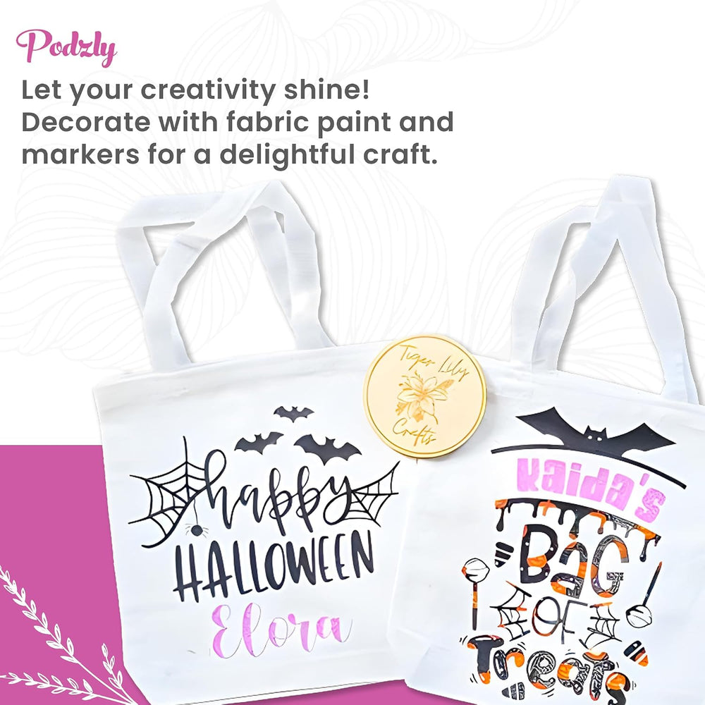 Podzly DIY Blank Canvas Tote Bags - Mini Tote Bags.