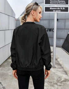 Zeagoo Women's Bomber Jacket Casual Coat Zip Up Spring Fall Clothes with Pockets S-XXL