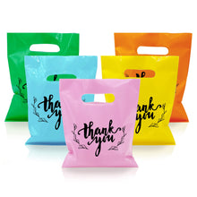 KEEPARTY 100 PCS Small Thank You Merchandise Bags Plastic Goodie Bags Party Favor Bags for Birthday Party Baby Shower Wedding Merchandise Gifts Trade Shows (Pink)