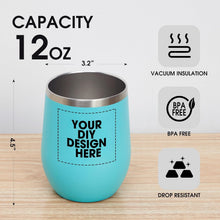 Personalized Wine Tumbler Glasses Print in USA Stainless Steel Travel Customized Coffee Cup with Lid & Straw Double Wall Insulated Mug with Colorful Text Logo Photo