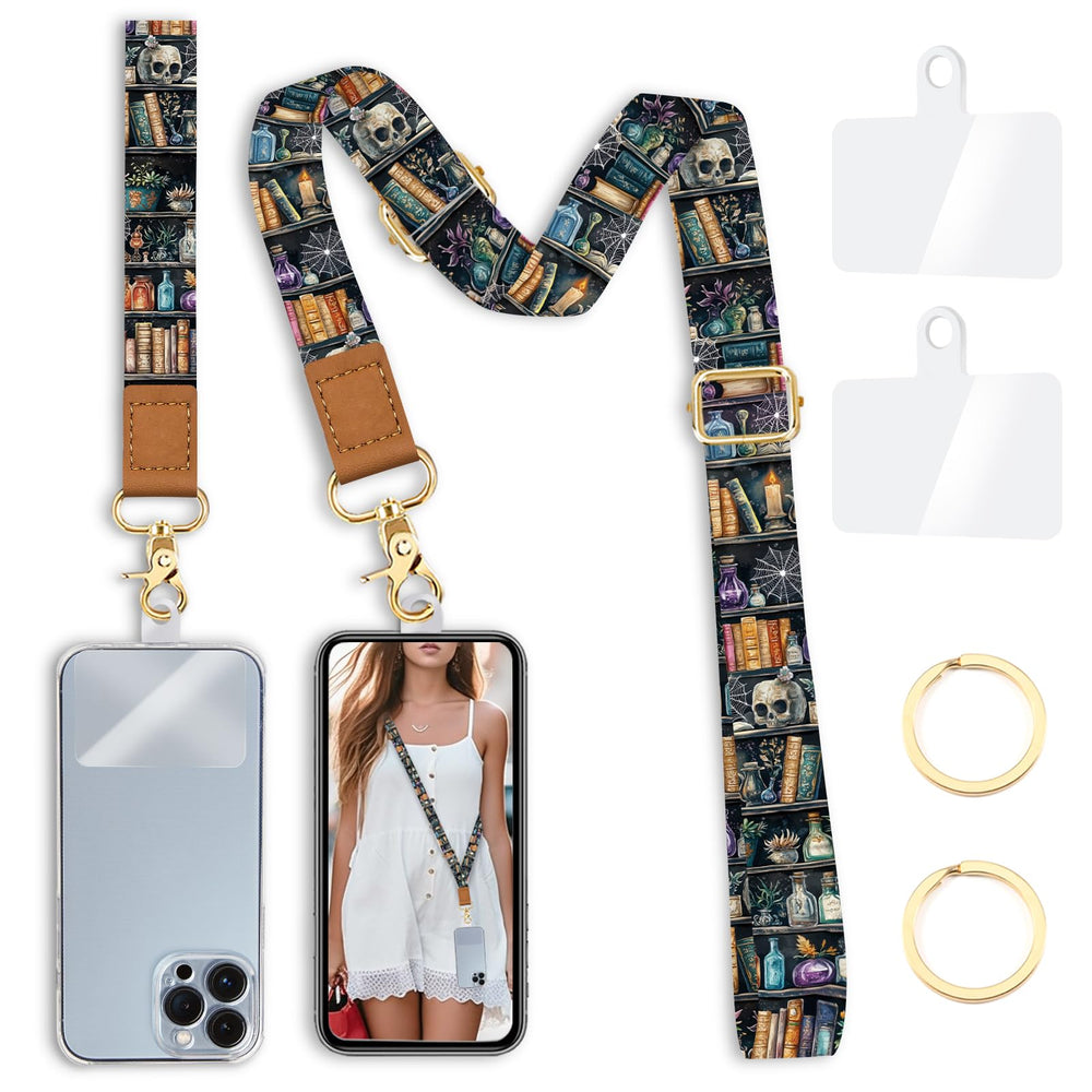 Yonlevres Flower Phone Lanyard Crossbody Strap, Floral Cell Phone Lanyards for around the Neck Wristlet Wrist Strap Adjustable for Keys Case Accessories Travel Essentials