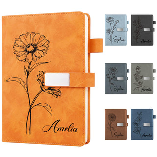 Custom Notebooks PU Leather Journal Engraved Name or Initials – Personalized Gift for Business, College, Travel, Work – Journaling Notebooks for Writing – Journal for Women, Men, Teens (Engraved)
