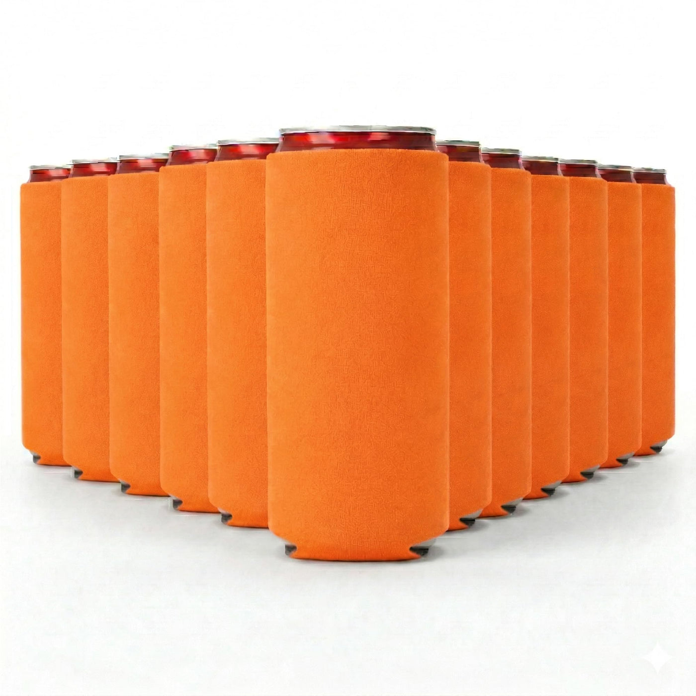 Slim Can Cooler Sleeves 12 Pack– Blank Foldable Neoprene 12oz Can Insulators – Skinny Beverage Coolers for Beer & Soda – Sublimation-Ready (Assorted)