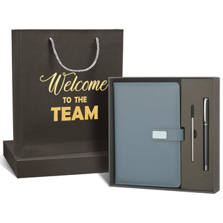 Sayglossy New Employee Welcome to The Team Gift Sets Notebook and Pen Welcome to The Team Box Employee Appreciation Gift Sets for New Office Worker(Black)