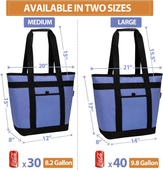 Insulated Cooler Bag, Reusable Grocery Bags for Hot/Cold Food, Thermal Food Delivery Bag for Beach, Travel, Picnics