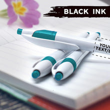 DISCOUNT PROMOS Personalized Ballpoint Pens Bulk Pack of 4-5,000 counts Black Ink, Slim & Curvy Design, Retractable, Ideal for Office, Corporate Merchandise, Tradeshows- Teal