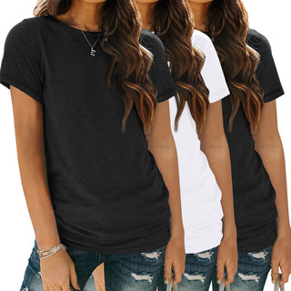 SUNBS Womens 3 Pack T-Shirts Short Sleeve Summer Tops Fashion Basic Tees Comfy Casual Vacation Outfits Workout Clothes 2026