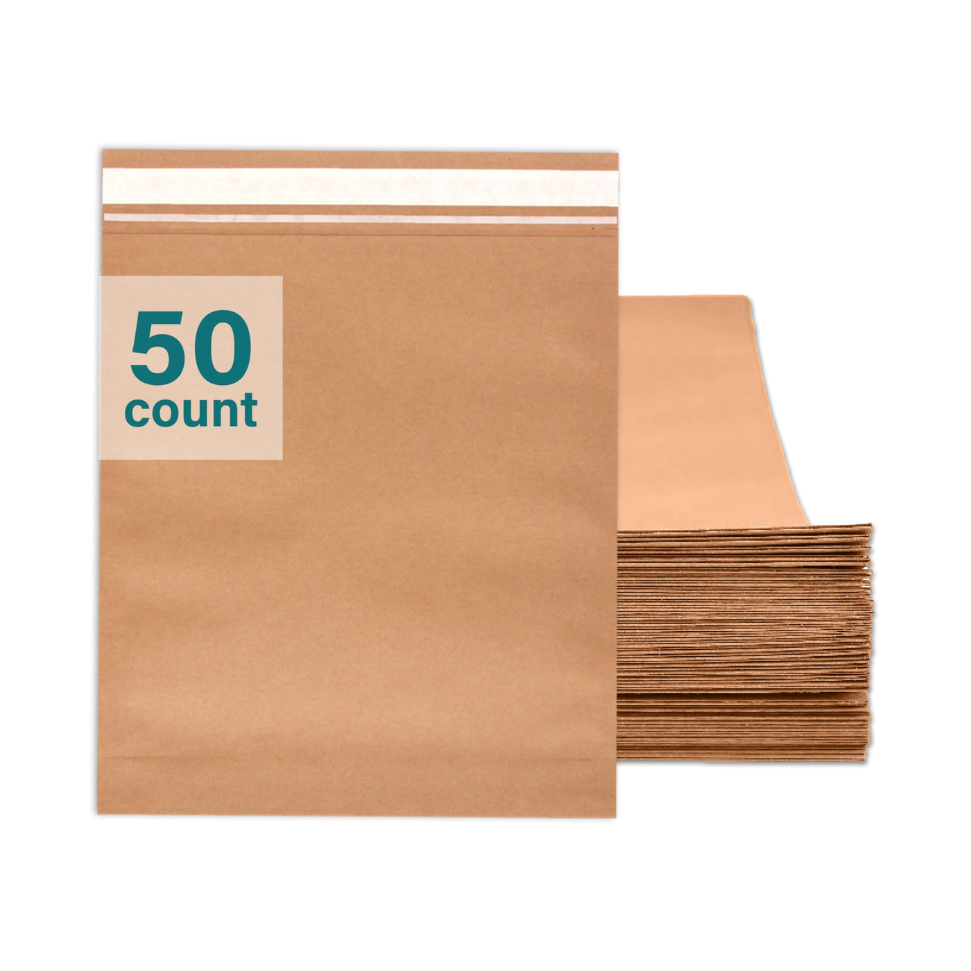Elementree Small Recyclable Paper Mailers - 11" x 12.5" - 50 Count - Brown Expandable Envelopes & Shipping Bags - Made in the USA - Double-Walled Kraft Paper (00955)