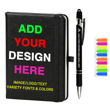 KMH Personalized Notebook and Pen Set, A5 200 Pages Lined Journal Bulk Custom Notebook with Photo Text LOGO for Work, School & Note Taking