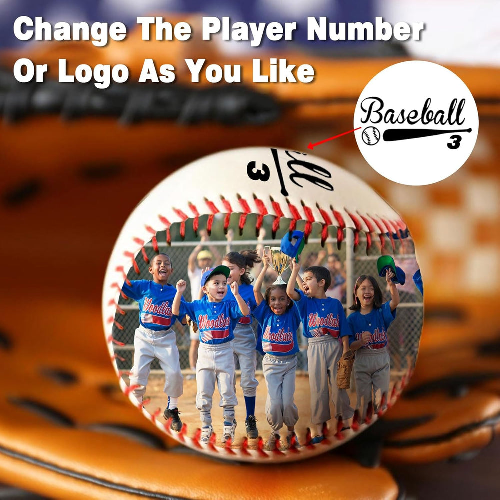 Personalized Baseball with Photo, Custom Text Leather Baseball, Customizable Commemorative Display Ball, Father's Day Valentine's Day or Retirement Gift, for Coach Players