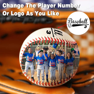 Personalized Baseball with Photo, Custom Text Leather Baseball, Customizable Commemorative Display Ball, Father's Day Valentine's Day or Retirement Gift, for Coach Players