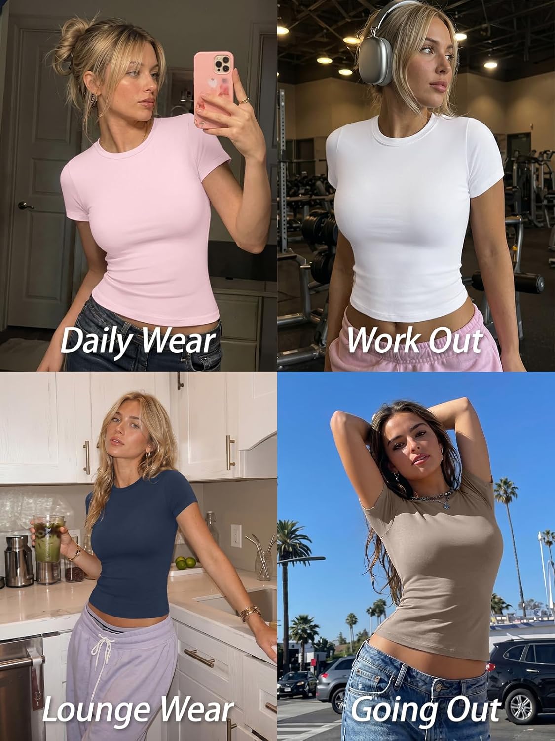 Trendy Queen Womens Short Sleeve T Shirt Buttery Soft Summer Tops Basic Tees