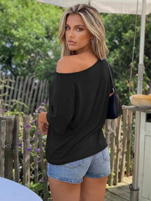 Trendy Queen Womens Off the Shoulder Tops Oversized Summer Spring T-Shirts 2026