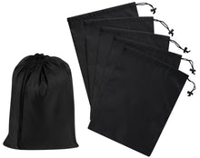PALTERWEAR Drawstring Bag with Toggle - Nylon Cinch and Ditty Pouch - Six Pack (Black, 6 x 8 Inch, Set of 6)
