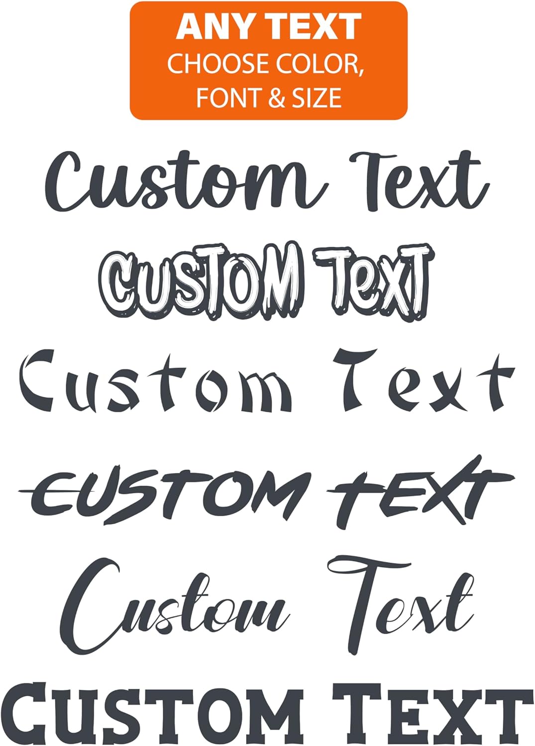 Personalized Design Your Own Name - Custom Vinyl Decal - Initial Phrase or Quote - Vinyl Lettering for Car Walls Window Windshield Computers Hydroflask - Text Name Letters Graphics Sticker