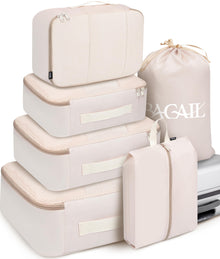 BAGAIL 8 Set Packing Cubes Luggage Packing Organizers for Travel Accessories-Blush Pink
