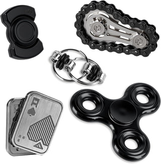 5 Pcs Fidget Toys Adults Metal Fidgets Toy Set Magnetic Spinners Figette Toys for Stress & Anxiety Relief, Office Desk Sensory Toys for Autism ADHD Cool Gadgets Gift for Teen Men Women