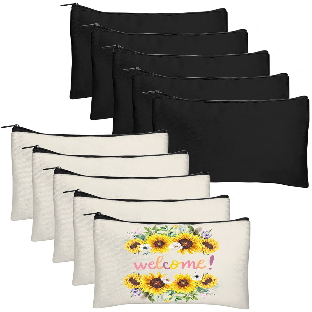 Legigo Blank Canvas Bag Zipper Pouch Makeup Bags Bulk - Multi-Purpose Canvas Pencil Pouch with Sturdy Zipper, Cosmetic Bag Travel Toiletry Bag for DIY Craft Projects, Storage (8.3 x 5 inches)