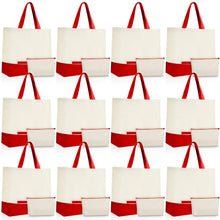 Sanwuta 24 Pcs Canvas Tote Bags Bulk 18.5" Cotton Cosmetic Bags Reusable Shopping Tote with Handles