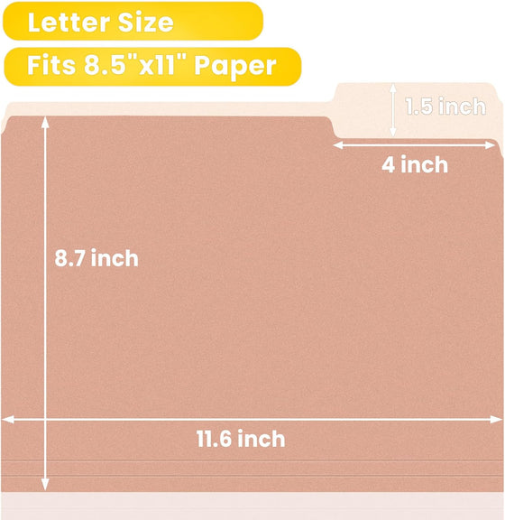 SUNEE File Folders, 30 Pack Manilla Folders 8.5 x 11, Colored File Folders Home Office School Supplies for Documents Files Paper,6 Pastel Colors - hover image
