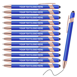 Touch-Sensitive Custom Pens with Logo/Text/Name Printing - Bulk Personalized Ballpoint Pens for Corporate Gifts, Graduation Party Favors (5-2000pcs)