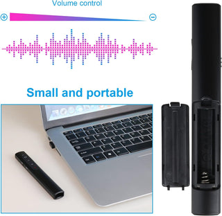 Wireless Presenter Remote, Presentation Clicker with Hyperlink & Volume Remote Control PowerPoint Office Presentation Clicker for Keynote/PPT/Mac/PC/Laptop(Battery Included)